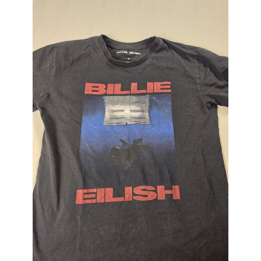 Billie Eilish Shirt Mens Small Black Blue Window Graphic Band Tee 2024